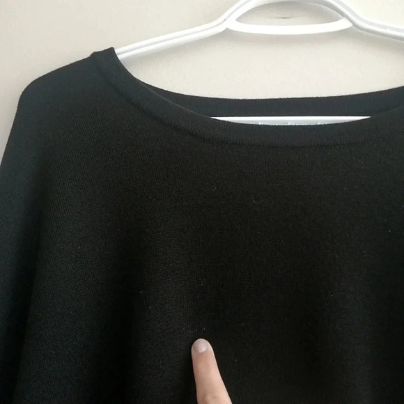 Bardot Wool Blend Boat Neck Black Sweater Ruffle Bell Sleeves 6 - Picture 10 of 13